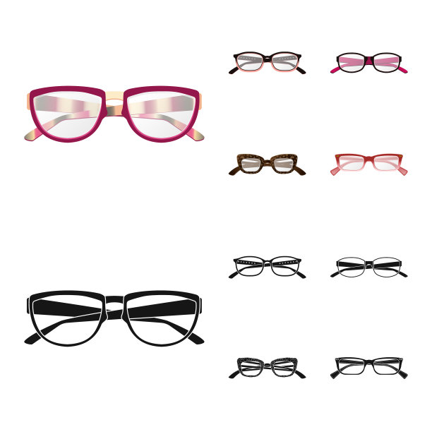 隔离物眼镜和框架标志套的图片下载