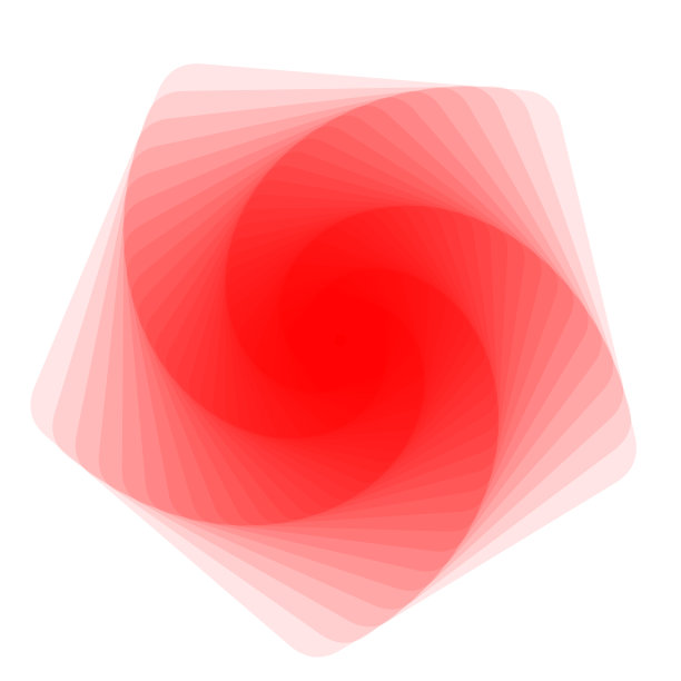 红色，堆叠多个五边形的圆角图片下载