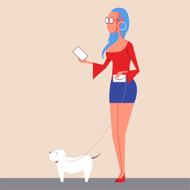 女孩和她的狗图片下载