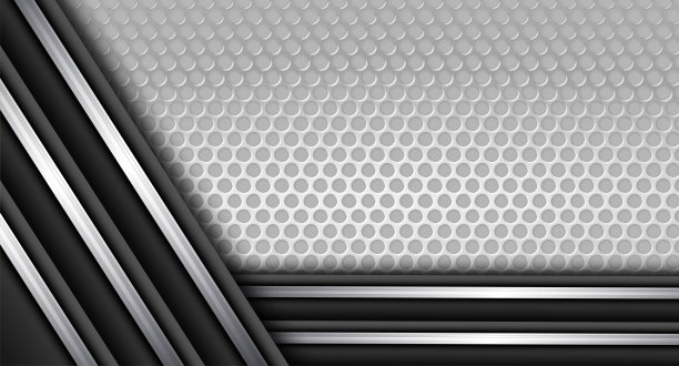 闪亮的银色金属背景与装饰线和孔。现代未来科技背景。图片下载