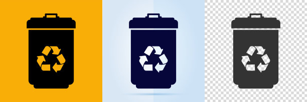 垃圾桶图标设置为可回收图标。图片下载
