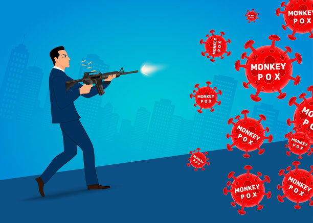 处理猴痘污染的男子。图片下载