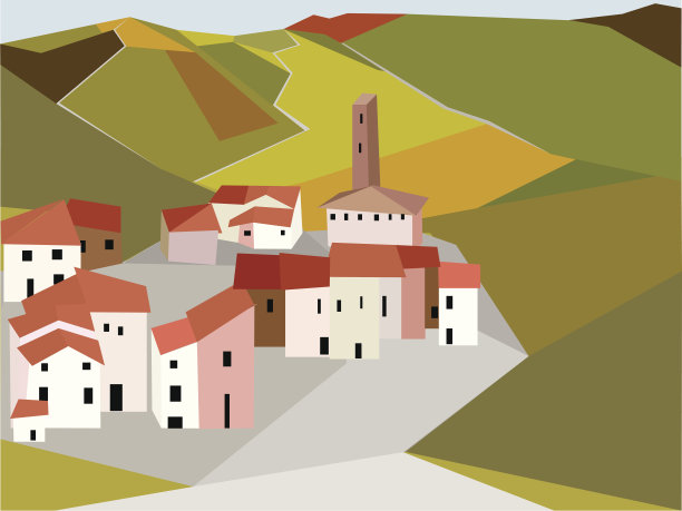 秋天田园般的托斯卡纳村庄图片下载