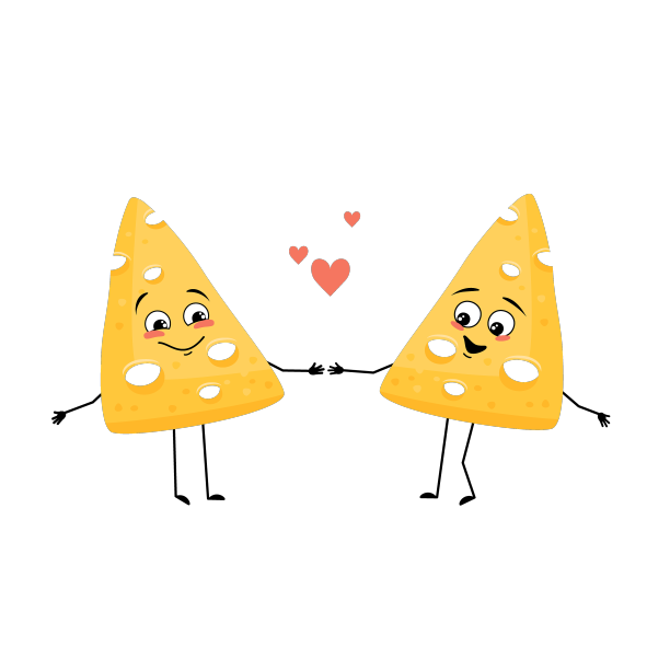 可爱的奶酪角色带着爱的情感微笑图片下载
