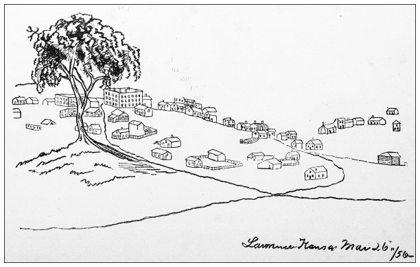 1898年来自堪萨斯州劳伦斯的古董照片:1893年的劳伦斯画像图片下载