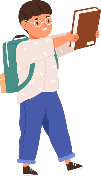 快乐的孩子背着书包去上学图片下载