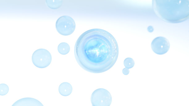 化妆品蓝色血清泡沫散焦背景图片下载