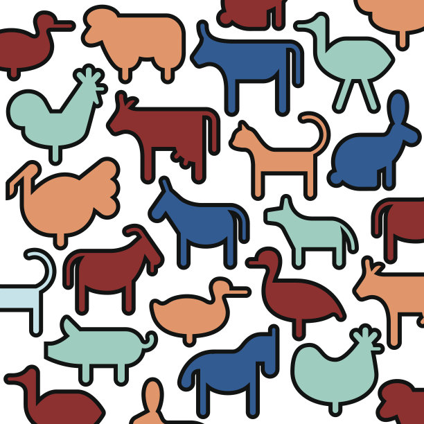 农场动物图标-颜色系列图片下载