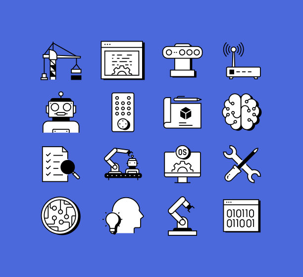 机器人相关图标矢量素材合集：现代风格符号矢量素材图片下载