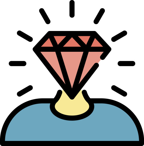 男人与钻石头像颜色轮廓图片下载