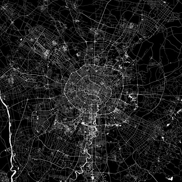 中国成都矢量地图图片下载