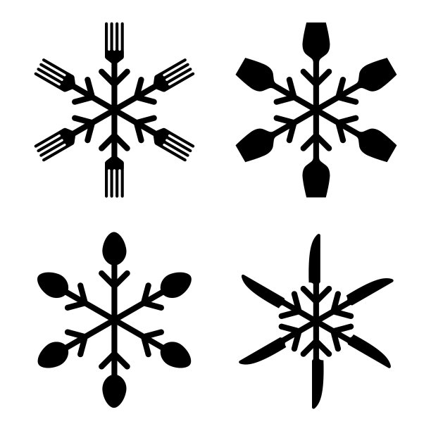 雪花餐具图片下载