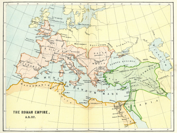 公元117年的罗马帝国地图图片下载