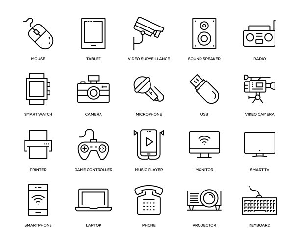 技术和设备图标集图片下载