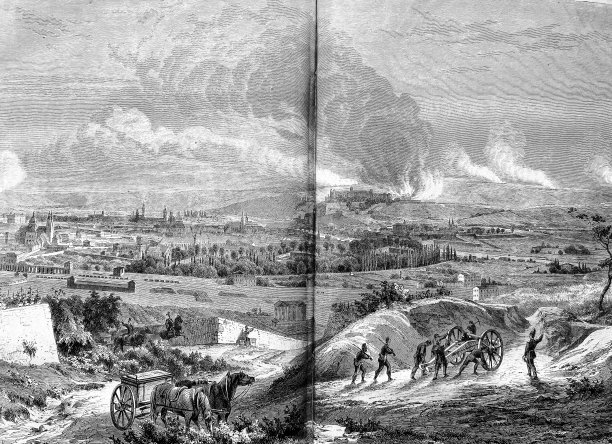 轰炸Würzburg，鸟瞰图图片下载