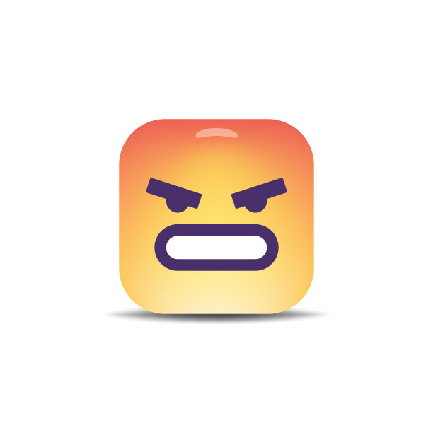 表情方块形状可爱的颜色和阴影效果图片下载