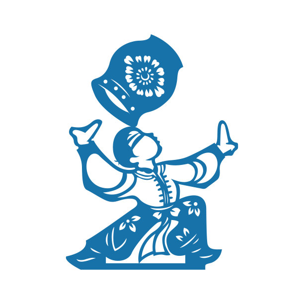 中国杂技(中国剪纸图案)图片下载