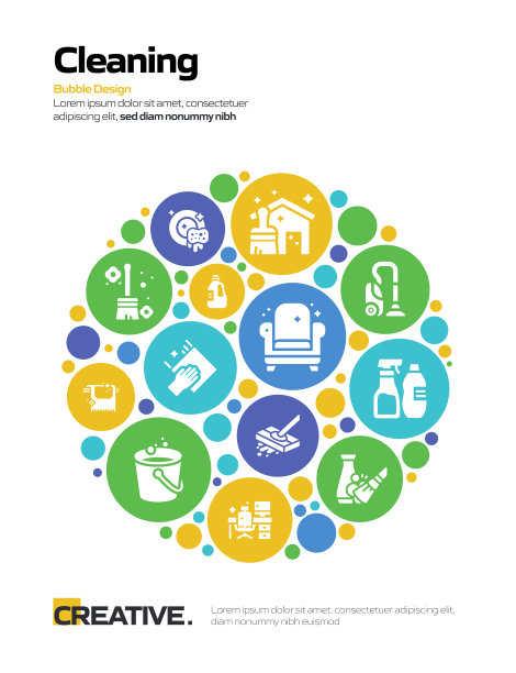 清洁相关横幅设计网页，标题，宣传册，年度报告和书籍封面图片下载