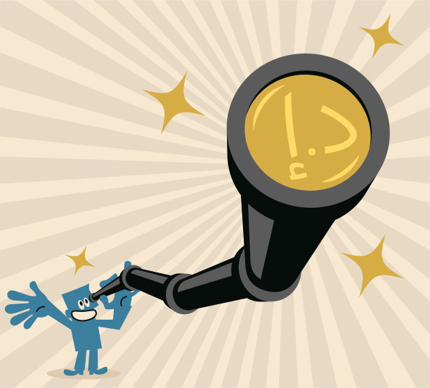 商人通过带有阿联酋货币标志的手持望远镜观察图片下载