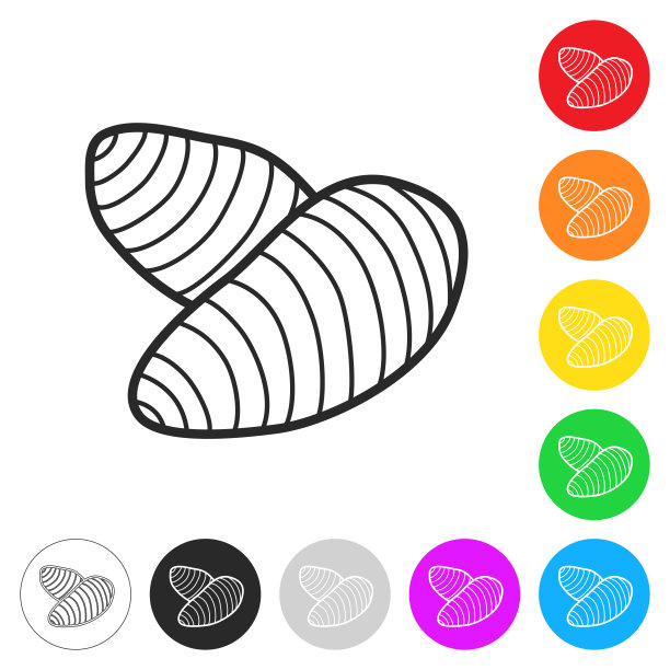 芋头。按钮上不同颜色的平面图标图片下载