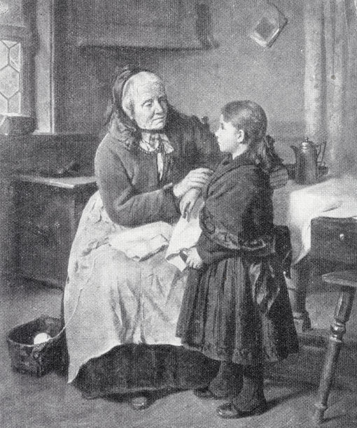 奶奶亲切地告诫孙女图片下载