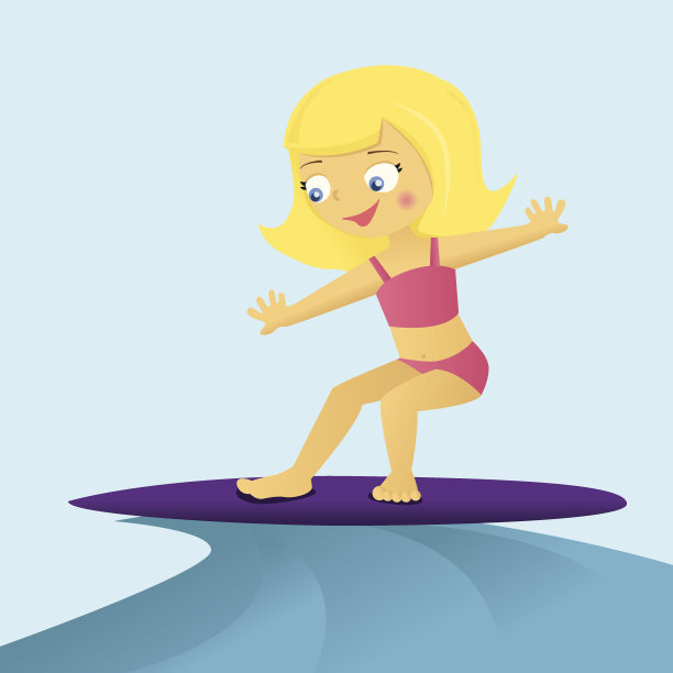 冲浪的女孩图片下载