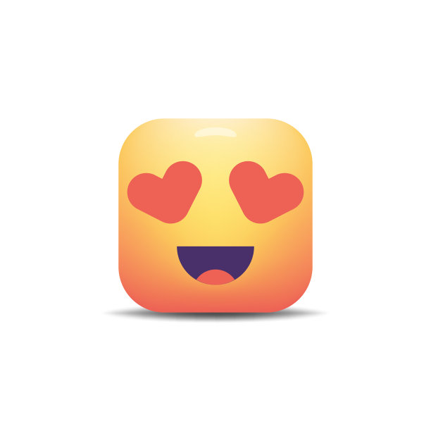 表情方块形状可爱的颜色和阴影效果图片下载