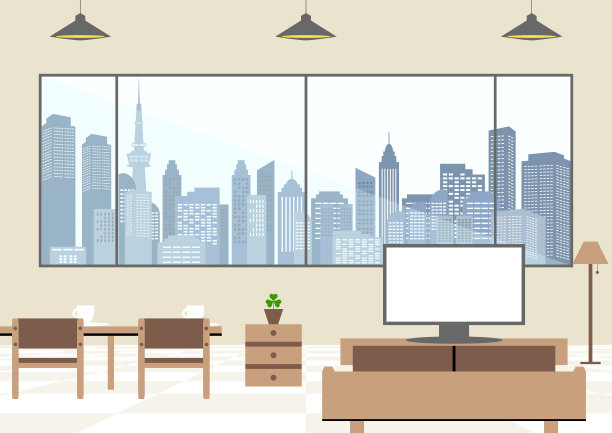 高层公寓客厅内饰生活方式插图图片下载