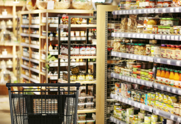 空荡荡的超市里空荡荡的购物车图片下载