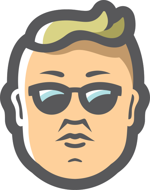 年轻的亚洲人与眼镜图标卡通图片下载