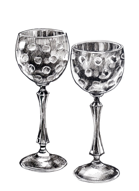 墨水笔。玻璃水晶,向量图片下载