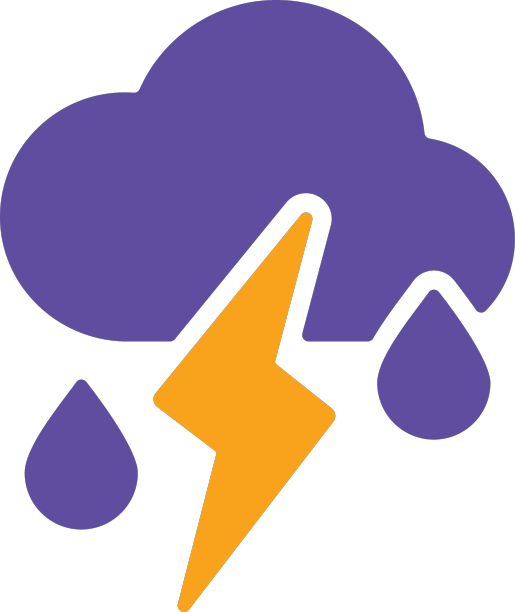 云与落雨和闪电象形图标图片下载