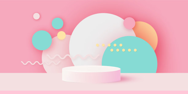 3d平台场景或基座上的粉彩背景图片下载