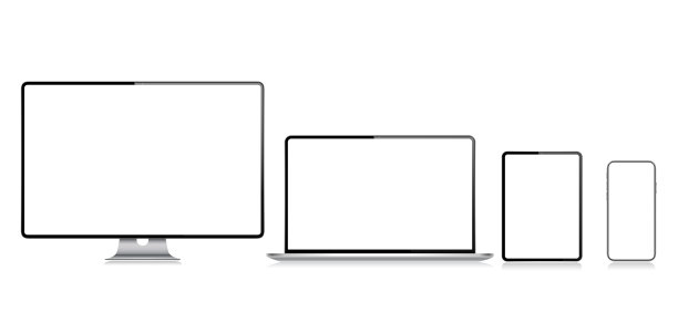 采购产品现实矢量数字平板电脑，手机，智能手机，笔记本电脑和电脑显示器。现代数码设备图片下载