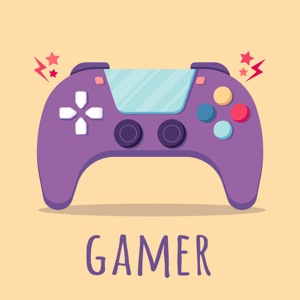 卡片概念模板的操纵杆在一个平面风格图片下载