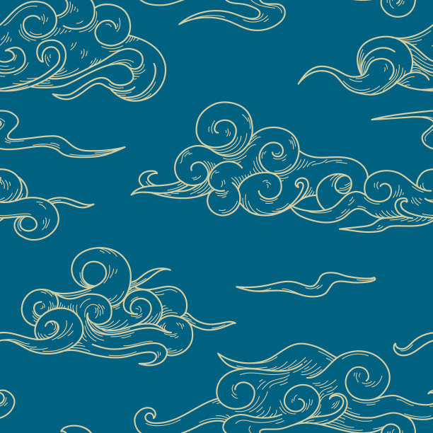 卷风云锦无缝花纹图片下载