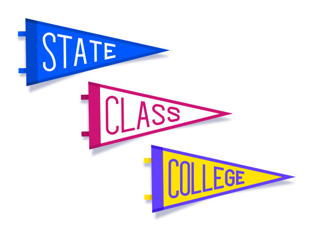 大学学校州班旗旗设计元素图片下载