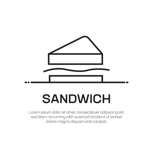 三明治矢量线图标-简单的细线图标，优质的设计元素图片下载