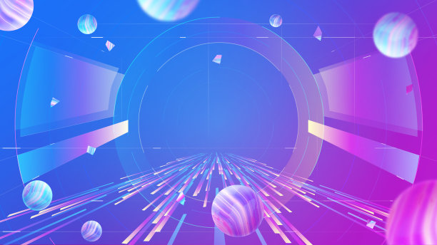 元宇宙概念全息图技术空间感海报背景图片下载