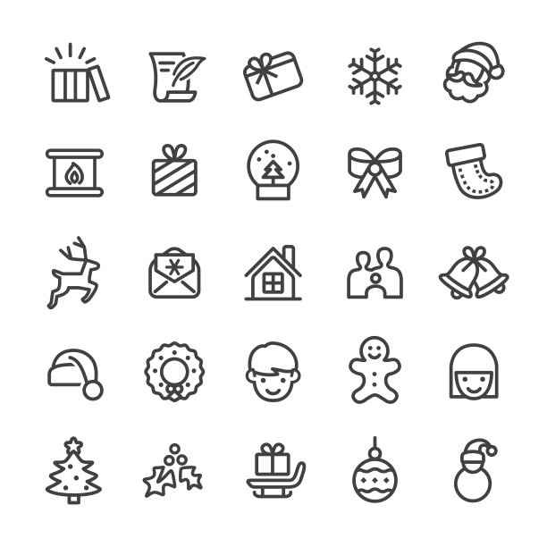 圣诞图标集-智能线系列图片下载