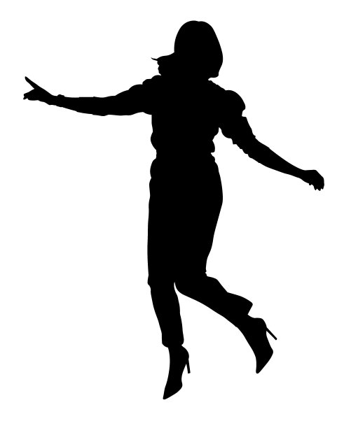 一个跳跃的漂亮女人的剪影图片下载