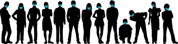 偶然的人在面具剪影图片下载