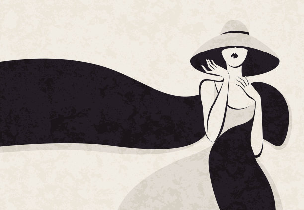 戴帽子的时髦女人图片下载