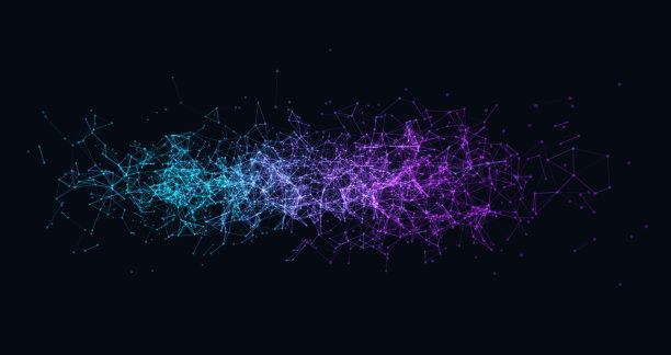 抽象的网络背景。区块链。神经网络。图片下载