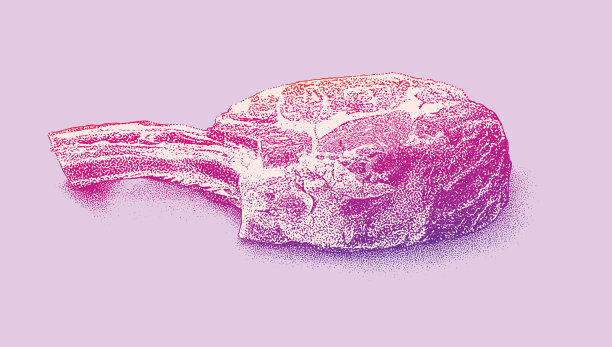 带骨肋眼牛排。美国农业部一级，牛仔头。图片下载