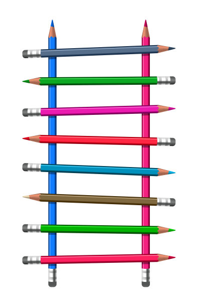 彩色铅笔梯子图片下载
