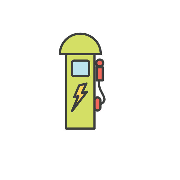 电力和油平图标-电动汽车充电站图片下载