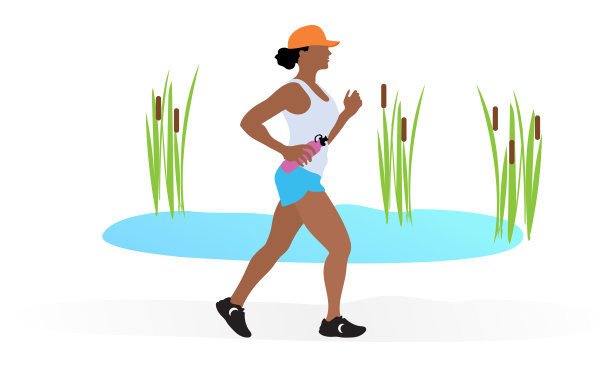 非裔美国妇女慢跑图片下载