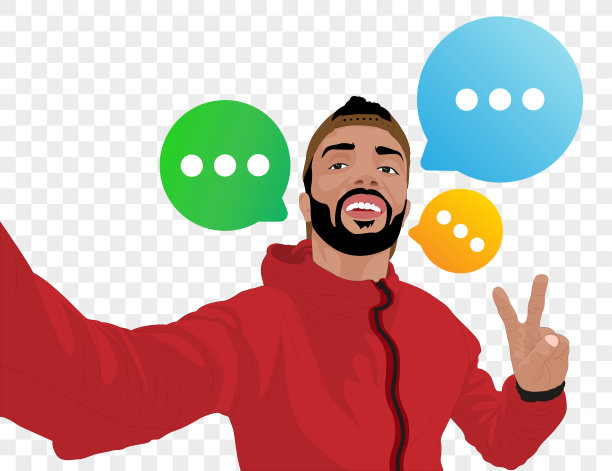 男子与语音泡沫聊天互联网对话…图片下载