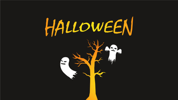 万圣节问候黑色背景图片下载